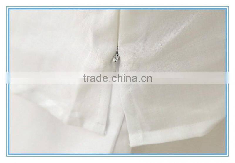 Wholesale Linen Suits 3 Pieces Pants Suits Woman Church Suits With Embroidery Cutwork Design