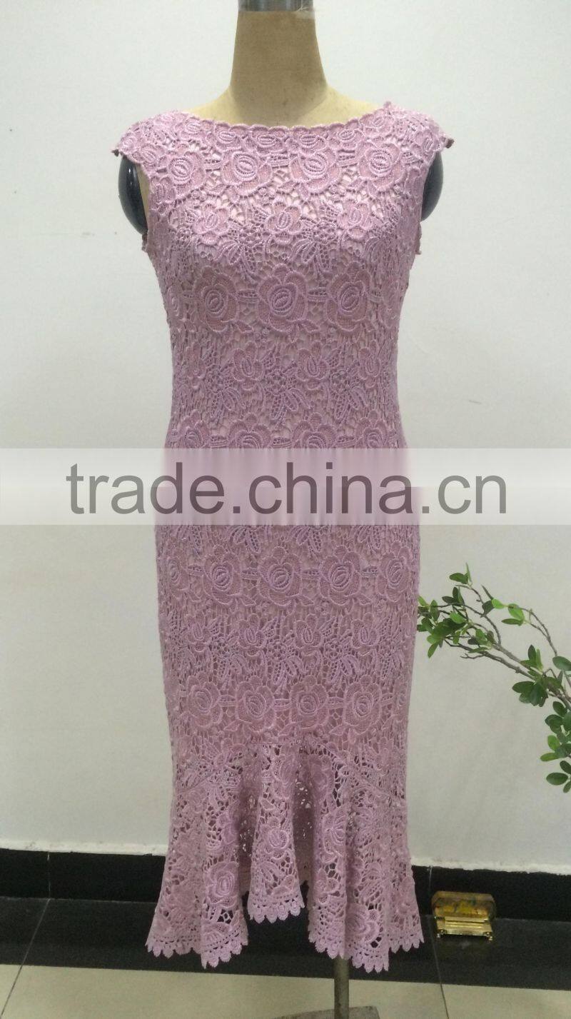 latest fashion ladies crochet popular slim evening party dress