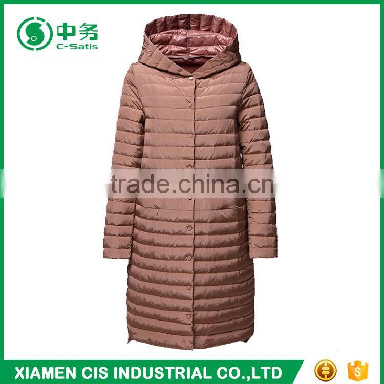New Stylish Warmful Ultralight Ladies Long Down Filled Jacket for the Winter