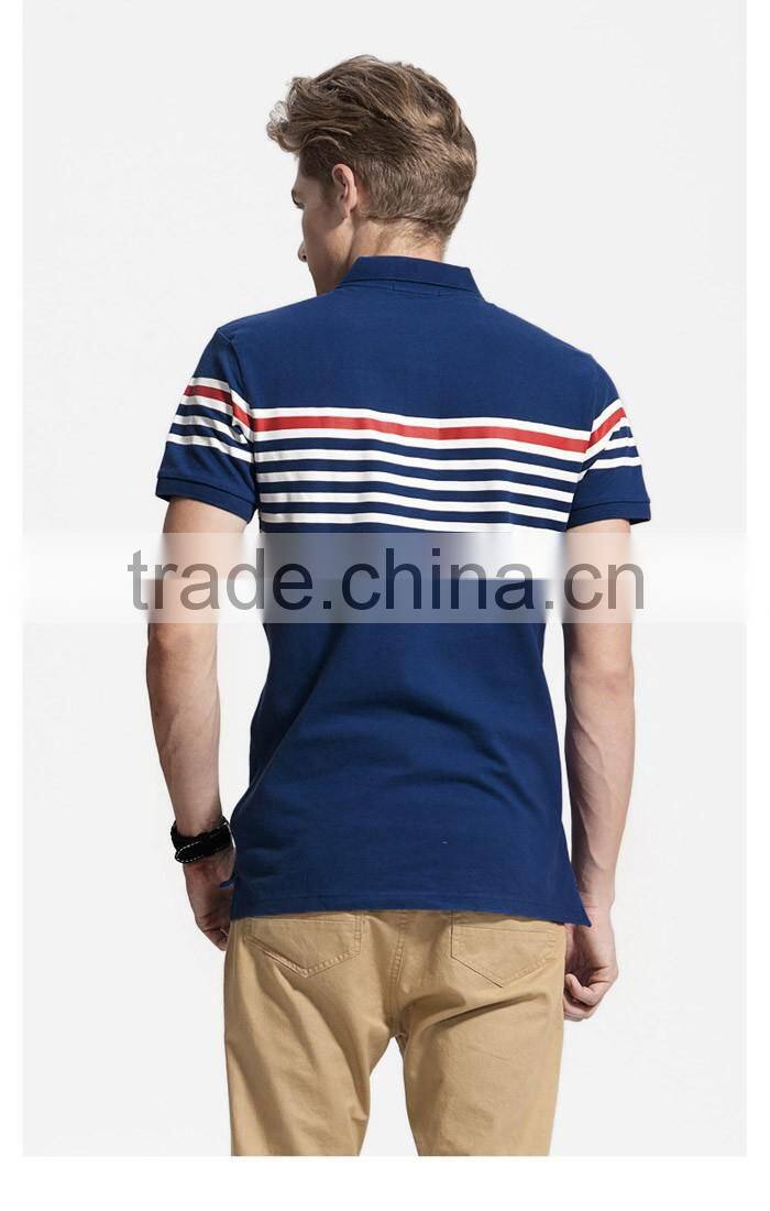 2016 fashion stripe short sleeve mens polo tshirts