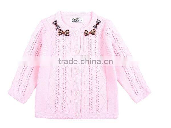 Girls hollow out design round neck sweater pattern