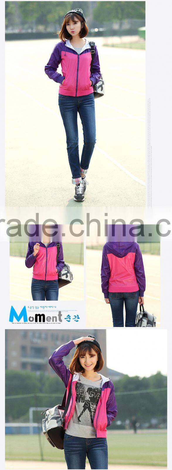 2015 New Fashion Women Nylon Varsity Jacket For The Spring