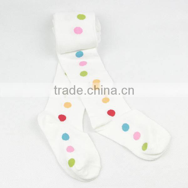 Girl Tights White Colorful Ponit Socks Long Socks