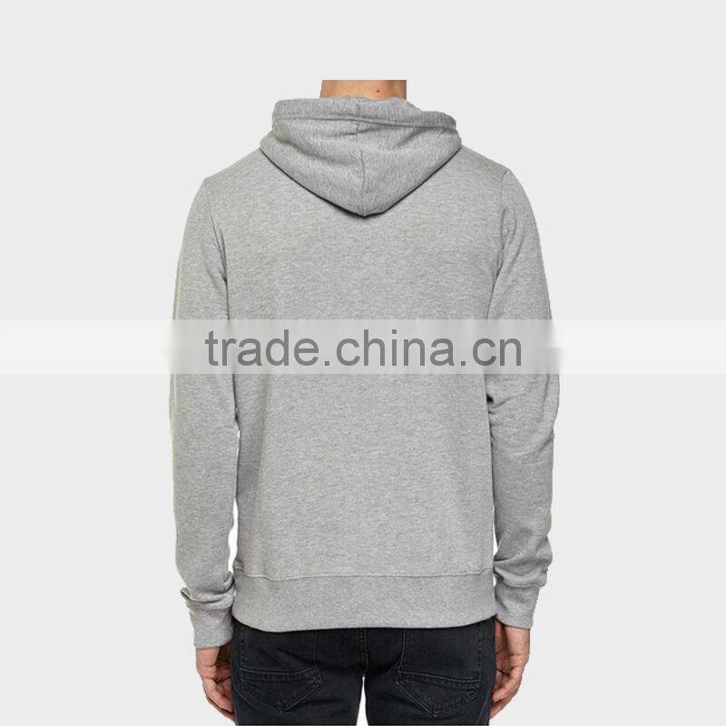 100% Jersey Grey Men's Hoodies With Pocket