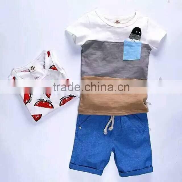 2016 latest designs casual kids summer children clothing t-shirt short pants cool baby clothing sets