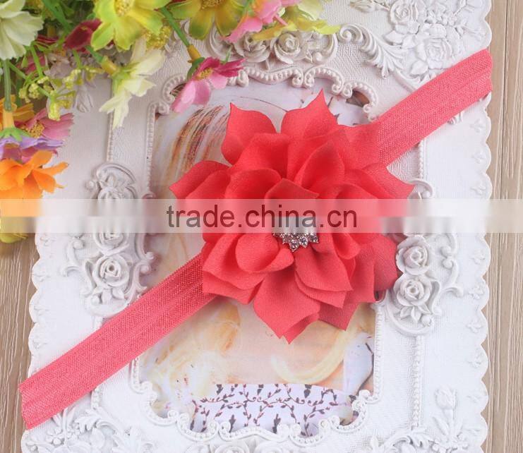 2017 cute large bow hair accessory knitted baby headband gold and silver metal material messy bow headband sweet girls headband