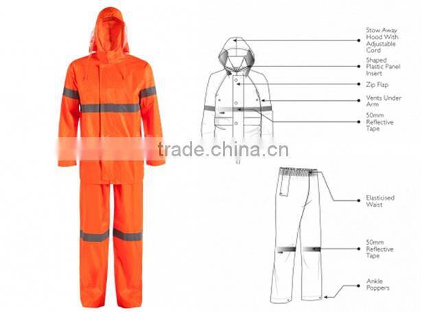 promotional high vis raincoat with reflective strips