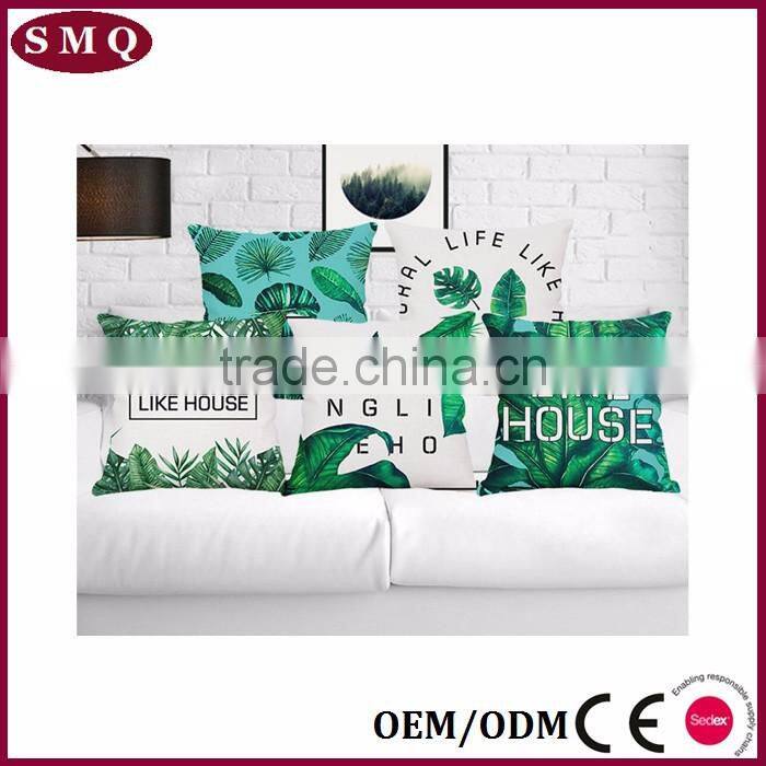 palm design painting outdoor back rest lumbar pillow cover