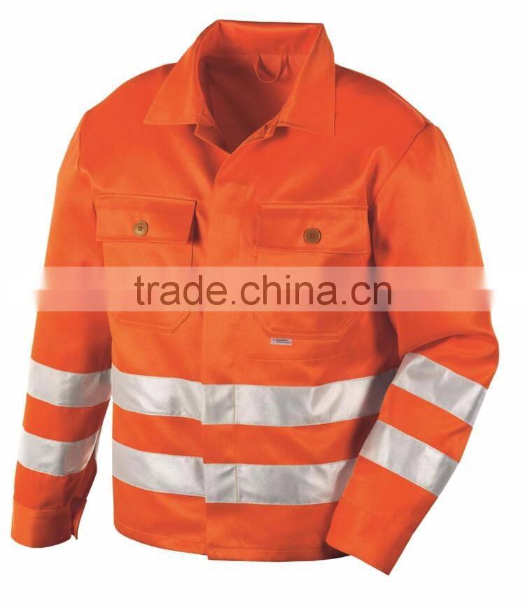 Men High visibility jacket hivis workwear with 3M reflective tape pass certification ENISO20471