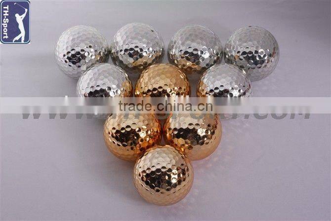 Bulk Golden Silver Electroplated Golf Ball