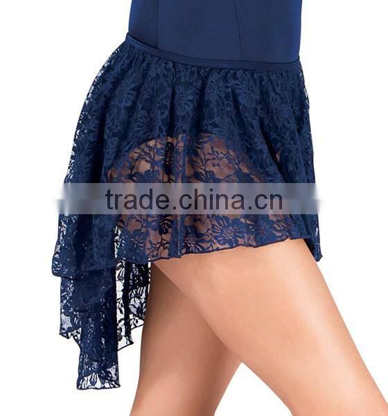 2016 - half skirt navy lace blue chiffon wrap skirt