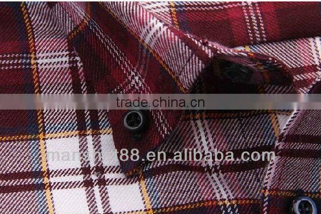 Latest Red checked button down collar flannel shirt