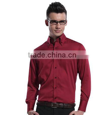 2017 burgundy button down collar dress wedding tuxedo shirt