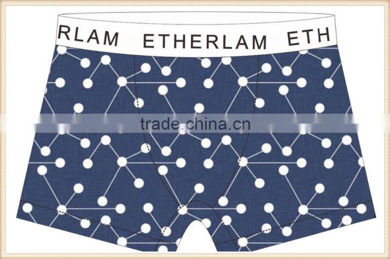 Dots Blue White 88% Polyester 12% Underwea production r, MEN boxer short,