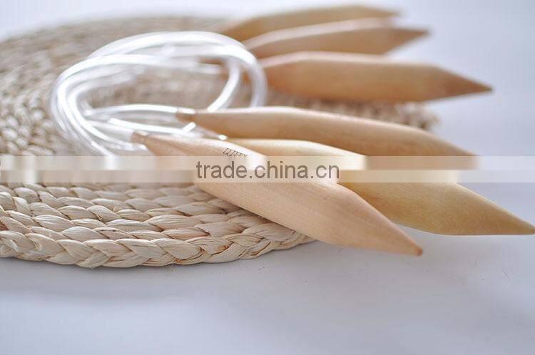 New Design 25mm 80cm Length Plastic Circular Wooden Knitting Needle