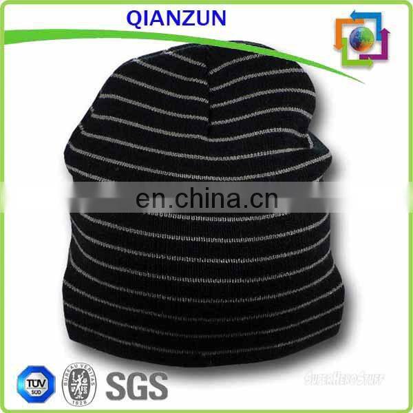 Mens Fashion Stripe Knitted Beanie Winter Beanie Hat