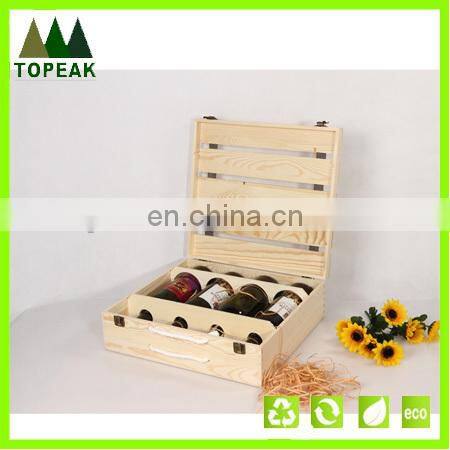 New products 2016 high quality 4 four bottles wine wooden box