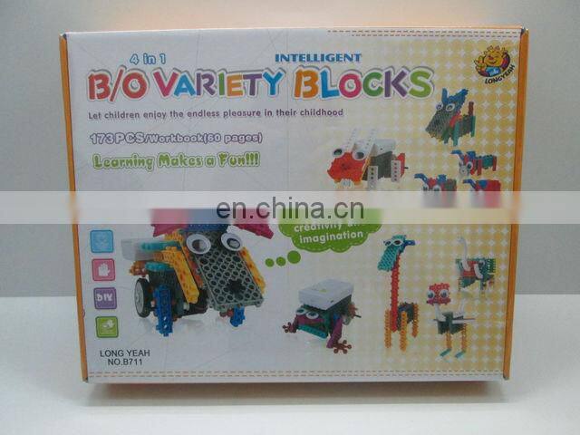 2014 B/O building block car and animal series play set