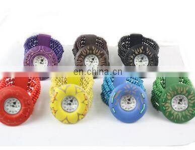 high quality ladies bracelet vintage weaved wrist watch of charm wooden beads band quartz Tourist attractions wooden watch