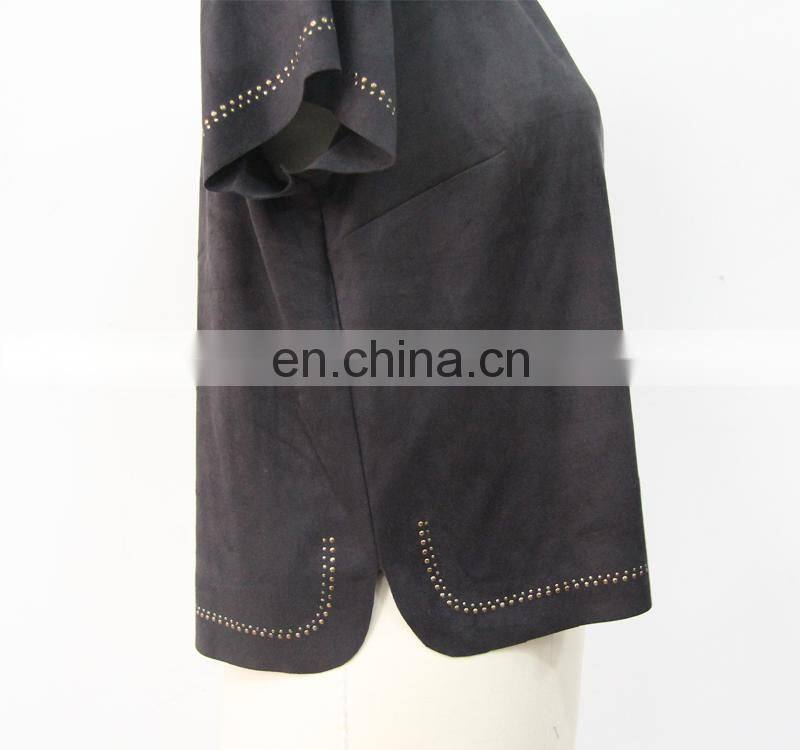 high quality suede t-shirt for women