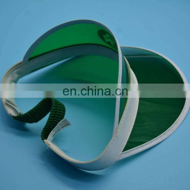 Russian 2018 customized transparent pvc sun visor hat pvc visor with brand logo
