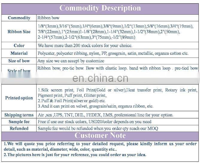 RED Pre-tied Ribbon Bow with Elastic band for gift box