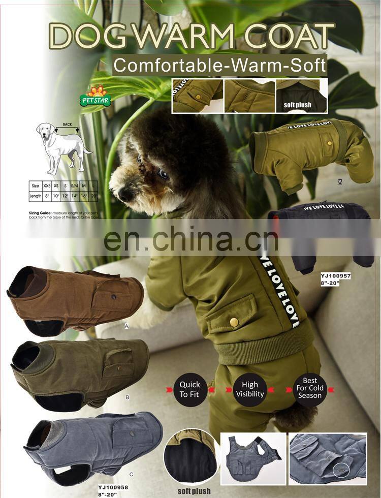 Tianyuan Warm Winter Pet Dog Dress Coats Jacket With Four Legs