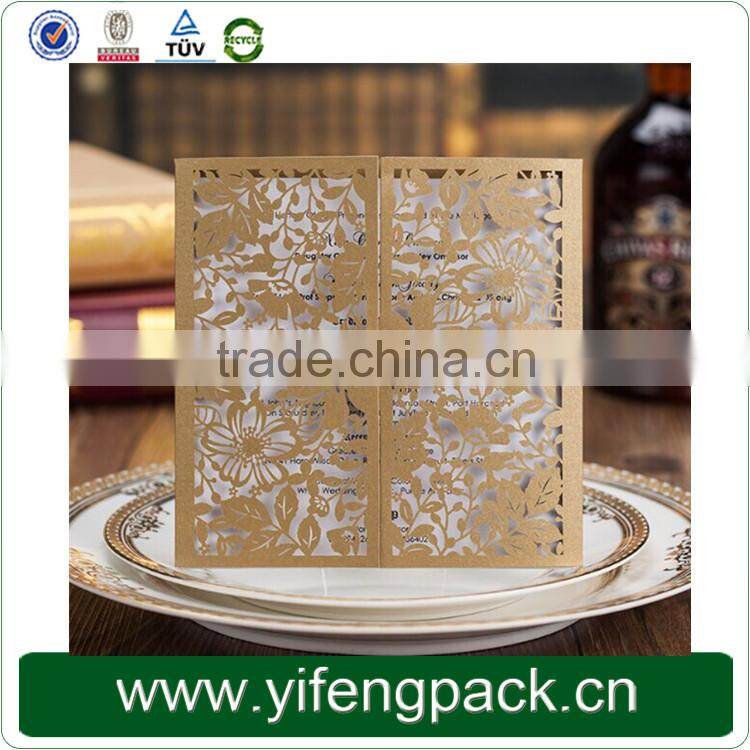 2015 latest wedding card design,handmade gold wedding invitation card