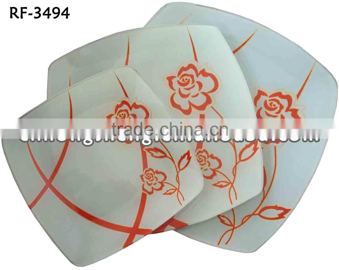 Promotional Flower Designed China Made Hot Sale Clear Wholesale Dinner Glass Plate