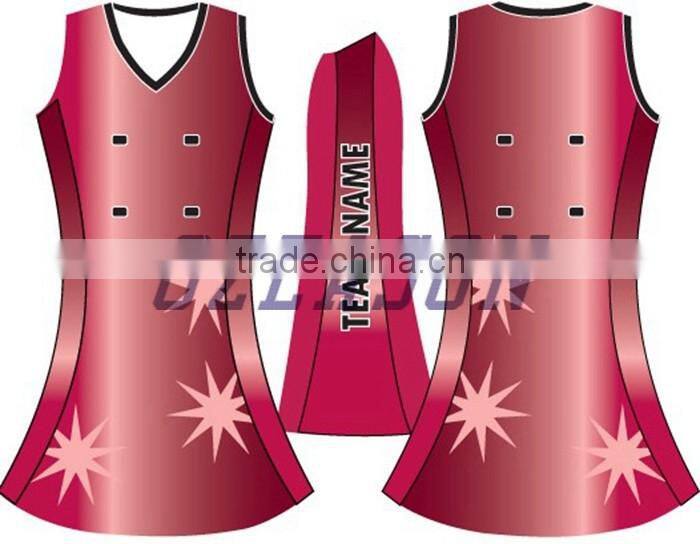 2016 custom netball uniforms dress with printing netball bibs