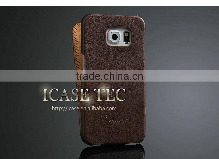 iCasetec Flip Leather Wallet Stand Case for Samsung Galaxy S6 edge