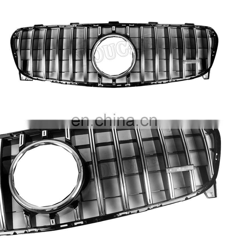 Silver GT R style front bumper grille grill for Mercedes GLA class X156 GLA200 GLA220 GLA250 2017 2018 2019