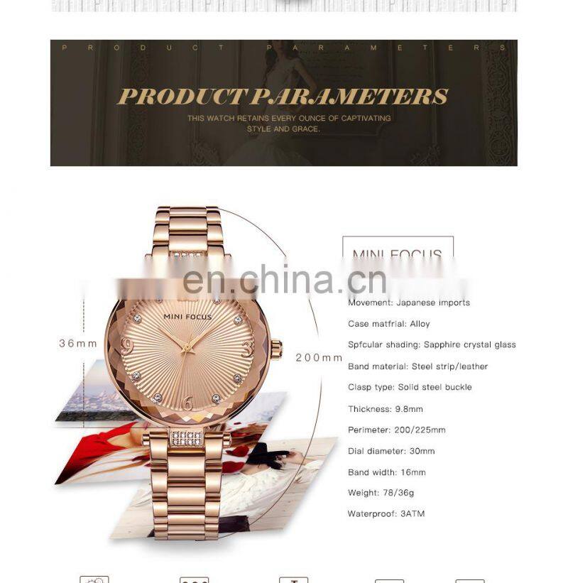 MINI FOCUS MF0038L Women Wristwatch Waterproof Brand Luxury Watches Fashion Casual Ladies Quartz Watch