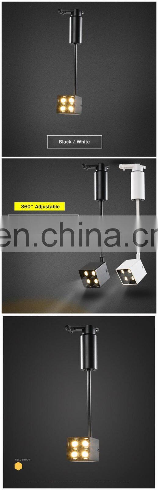 Nordic Modern Track Light 8W Long Pole Rail Spotlight LED Track Light AC 110V 220V Black/White Guide Rail Track Light
