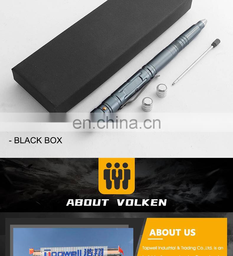 High quality outdoor multi-functional defensive equipment defensive equipment tactical pen with lamp tools