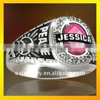 unique design 3D design comfort fit brass vintage class ring