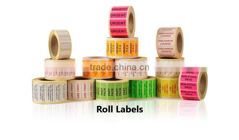 Thermal paper label on roll