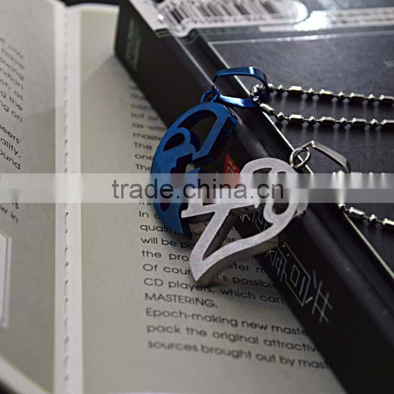 Stainless steel jewelry 520 broken heart pendant couple half heart pendants