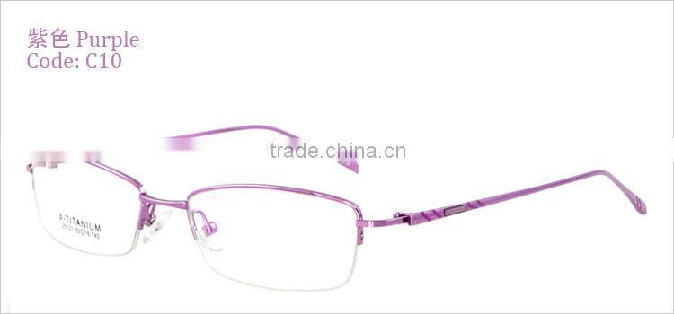 Top quality half titanium designer eyewear frames wholesale for women