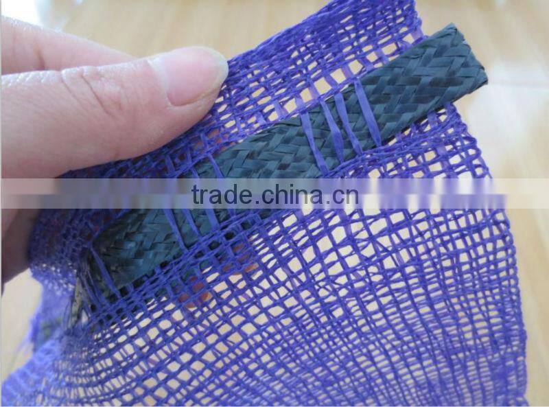 2014 new pp firewood mesh bag, PP leno mesh bag with drawstring for wholesale with good quality