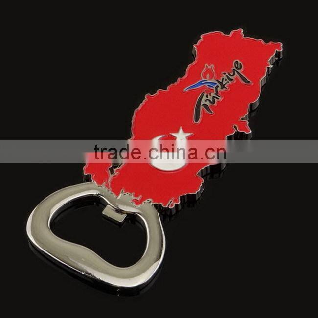 Zinc alloy Turkiye souvenirs fridge magnet metal bottle opener