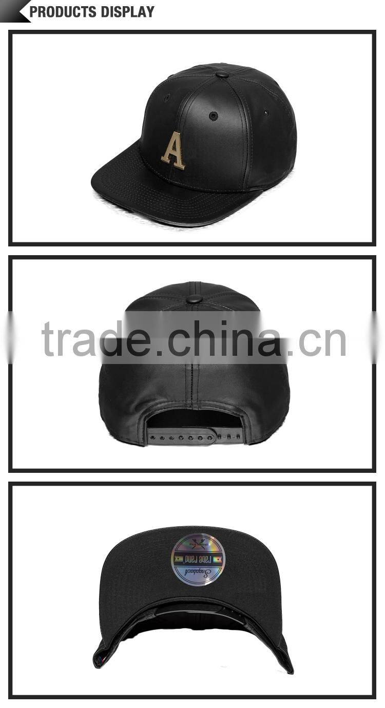 China customize adjust metal plate logo free snapback hat wholesale