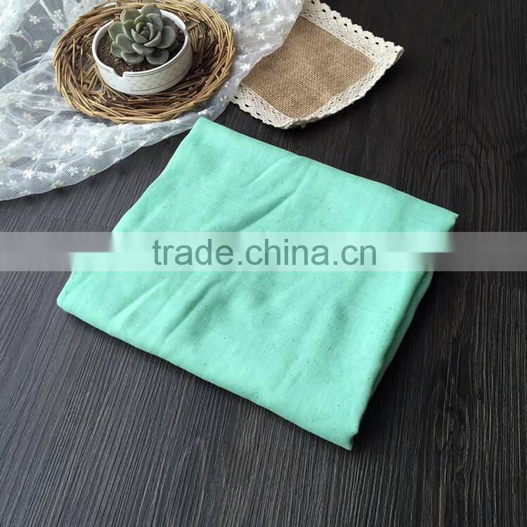 Wholesale Fashion Hot Popular Sprinkling Silver Women Plain Cotton Muslim Hijab