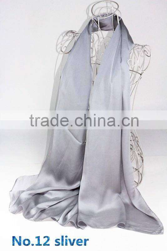 Korea Fashion Solid Color Plain Silk Satin Scarf