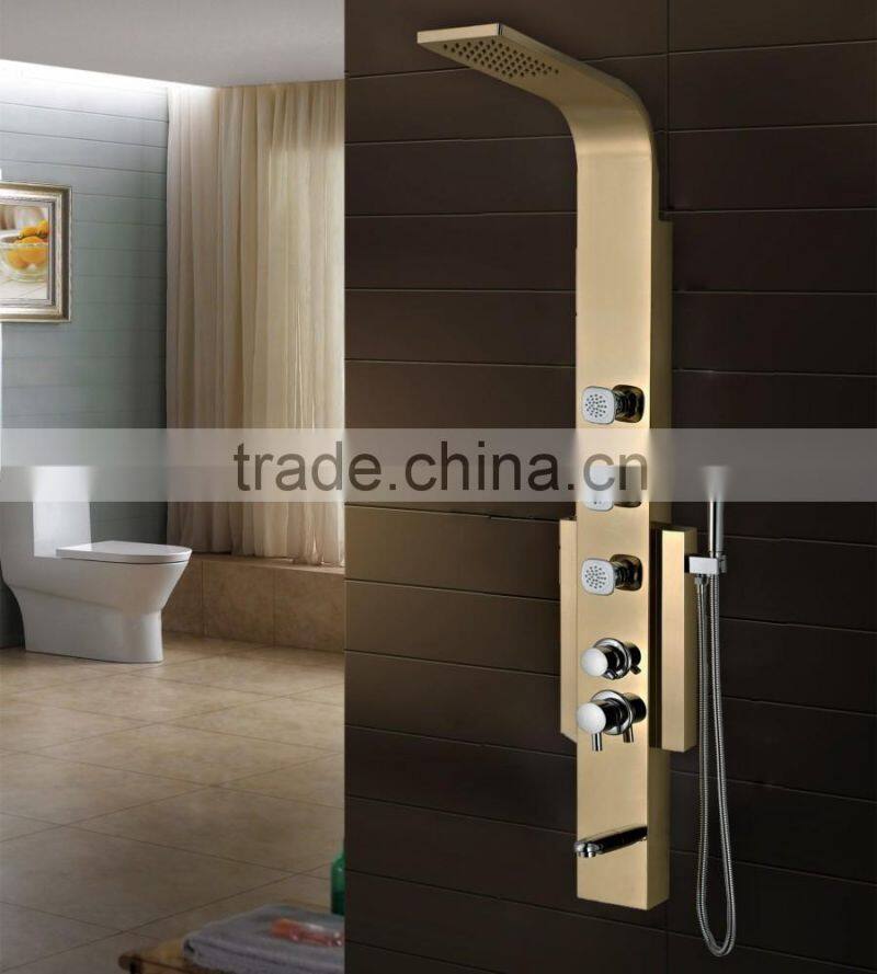 4 Switch Copper Faucet High Quality Yellow Shower Panel