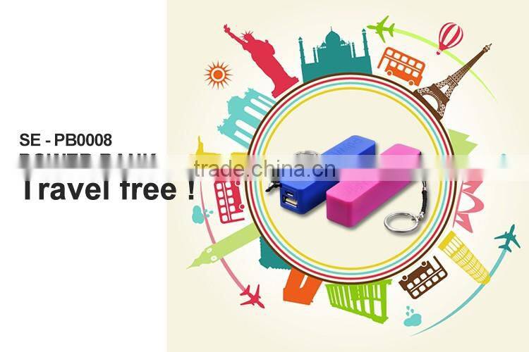 Portable Mini Power Bank with Key chain to easy carrying 2000mAh capacity and Recharge battery