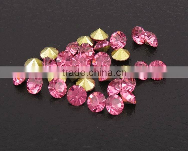 Wholesale colorful Diamante crystal Rhinestones Point Back , Loose pointed back strass stones foiled back for jewellery