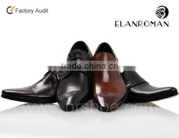 Concise style waxing cow leather shoes