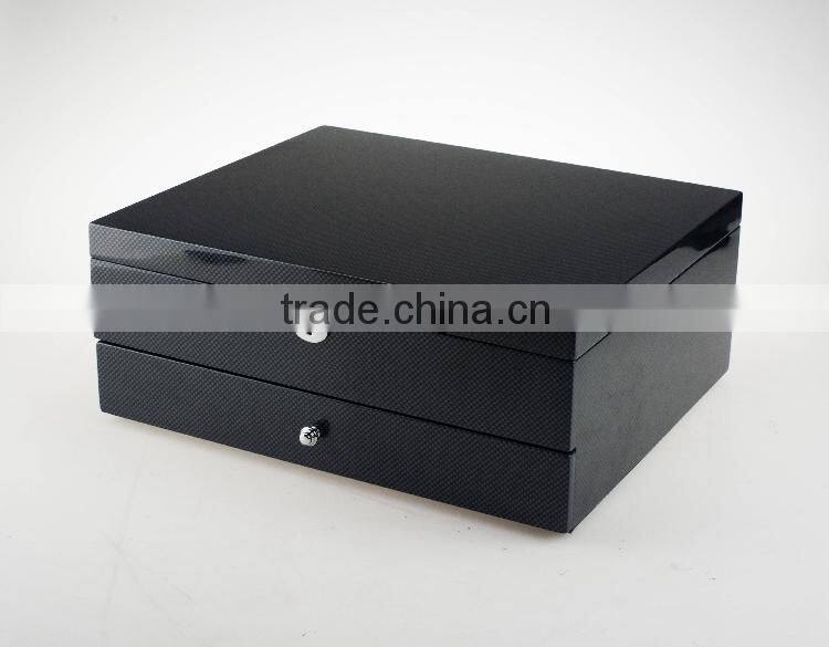 luxury MDF black glossy varnish handmade sunglasses wooden box packing 8 pieces