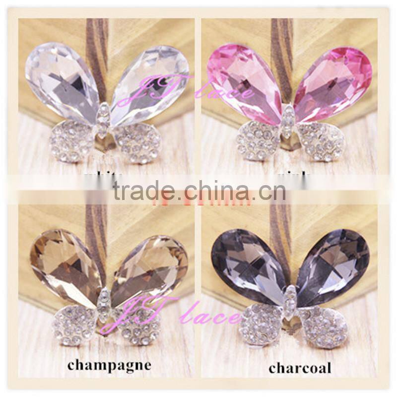 shabby star button / sparkle rhinestone button- sliver rhinestone button